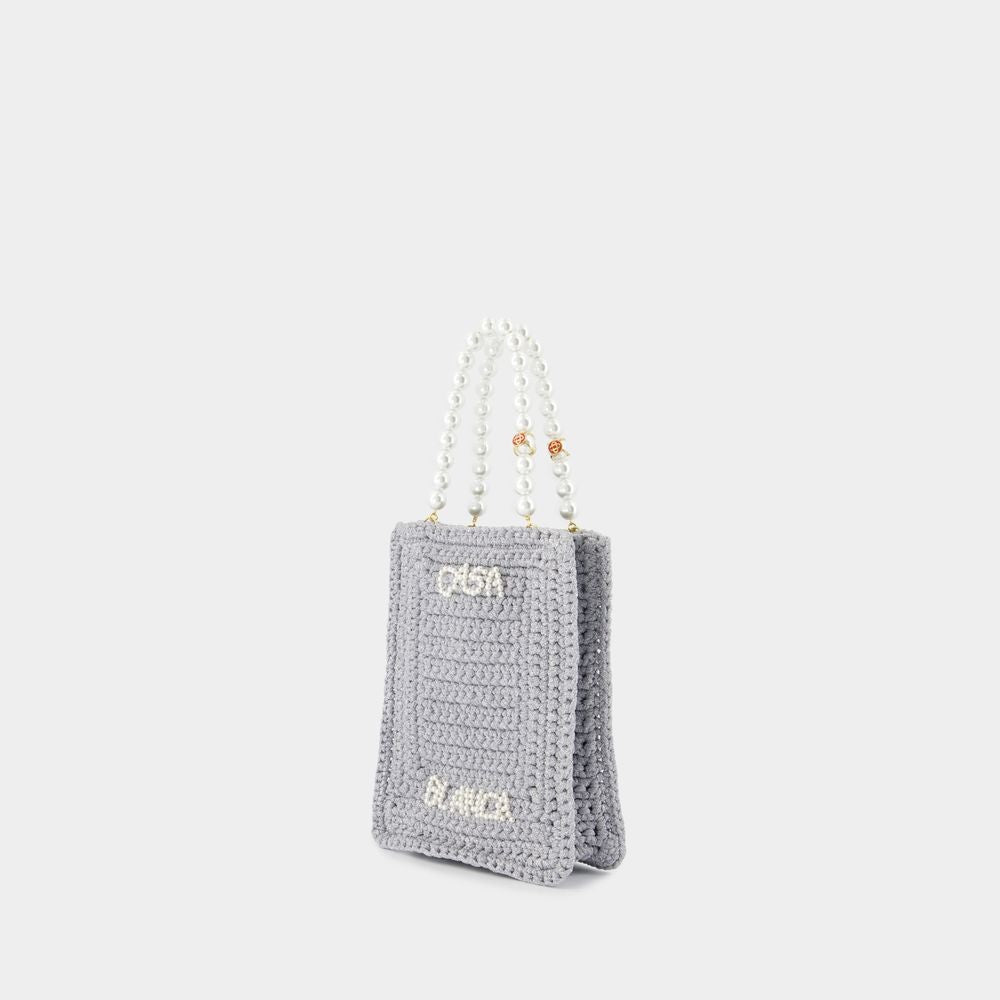 Casablanca Pearl Mini Shopping Bag - Synthetic - Grey