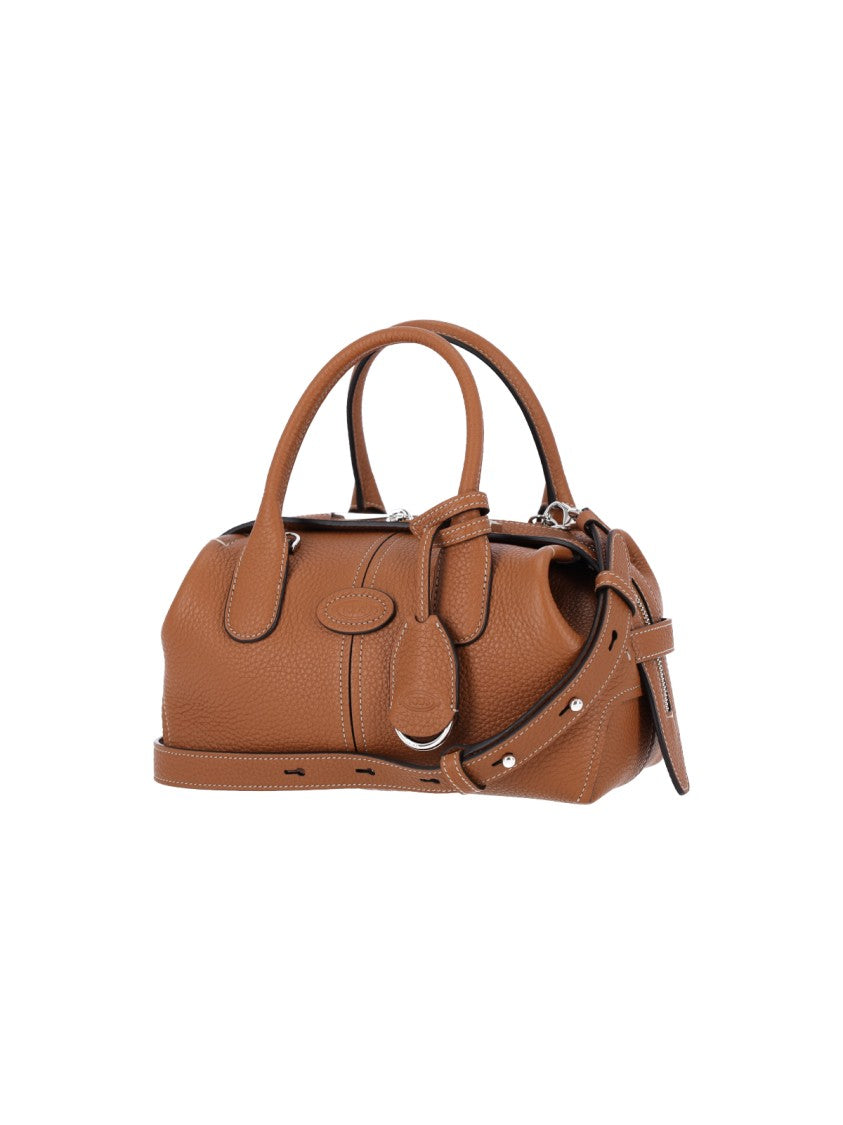 Tod's Brown Calfskin Top Handle Shoulder Bag