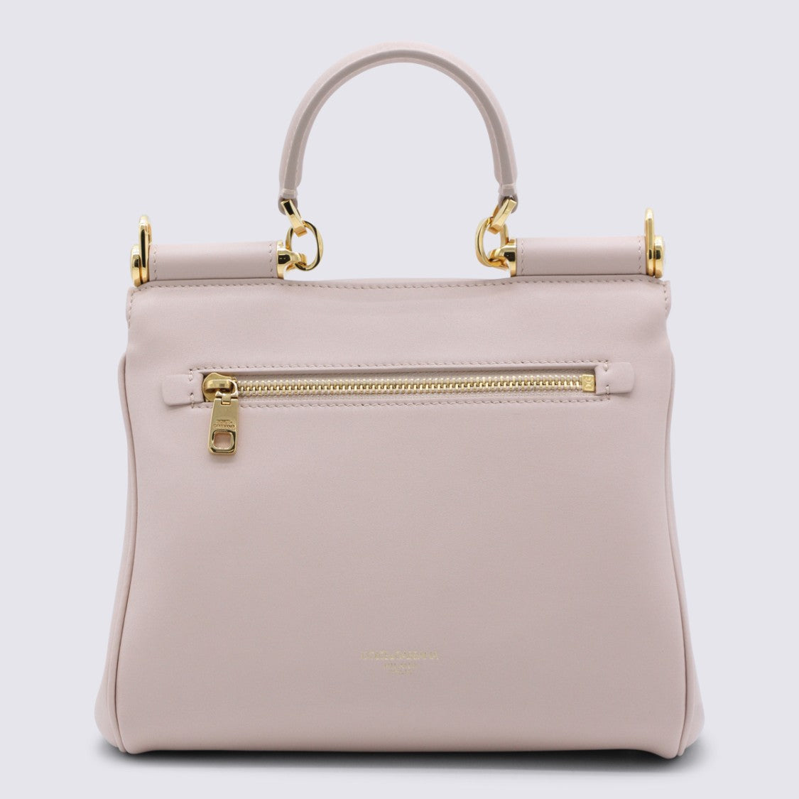 Dolce & Gabbana Structured Top Handle Bag In Soft Nude Shade