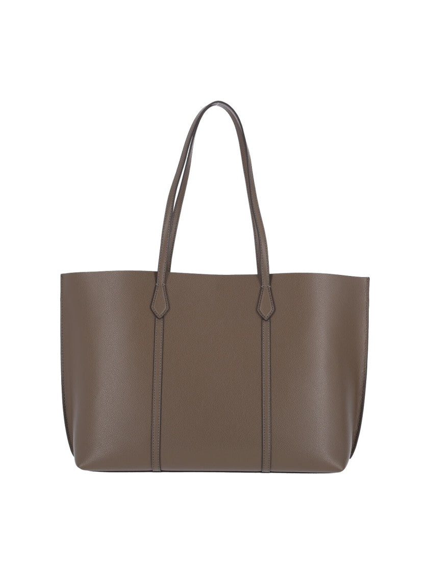 Tory Burch Brown Perry Pouch Leather Tote