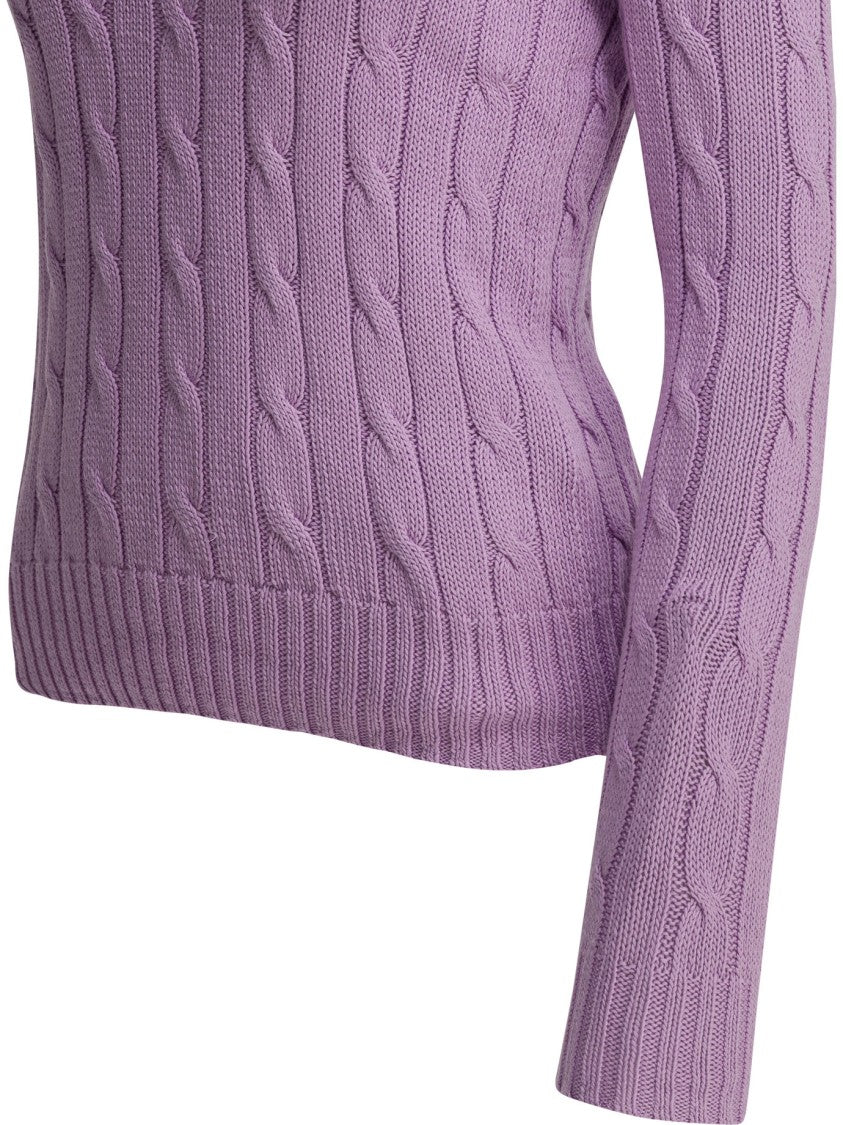 Polo Ralph Lauren Cable Knit Sweater With Classic Details And Embroidered Logo
