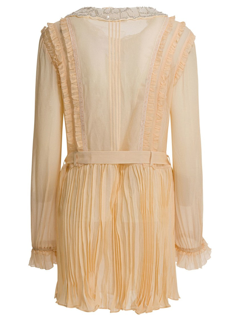 Self-Portrait Pleated Georgette Dress