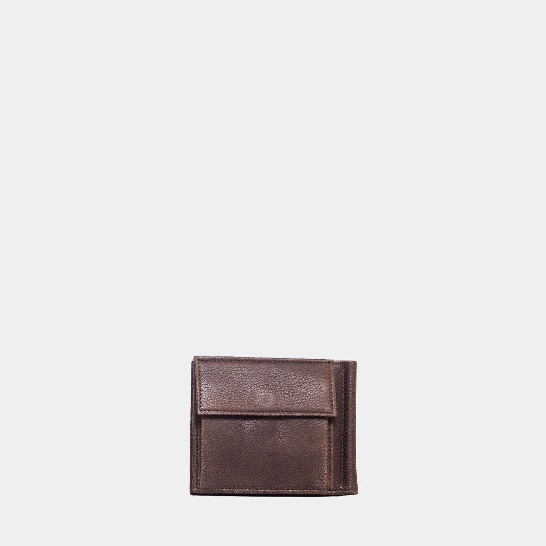 Orciani Dollar Holder With Pocket In Dark Brown Leather
