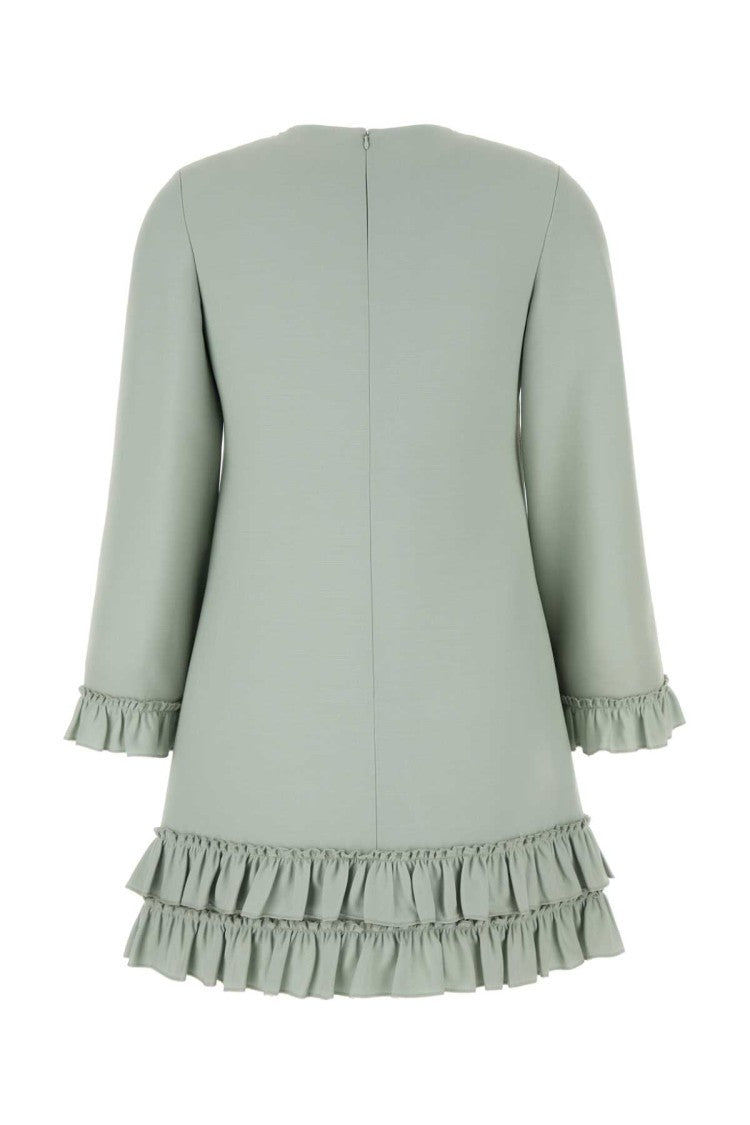 Valentino Garavani Mint Green Wool Blend Mini Dress