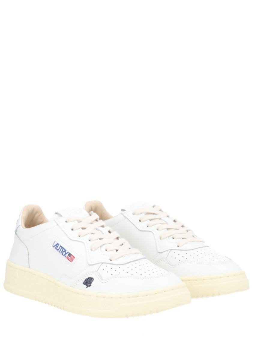 Autry Minimalist Cow Leather Perforated Sneakers