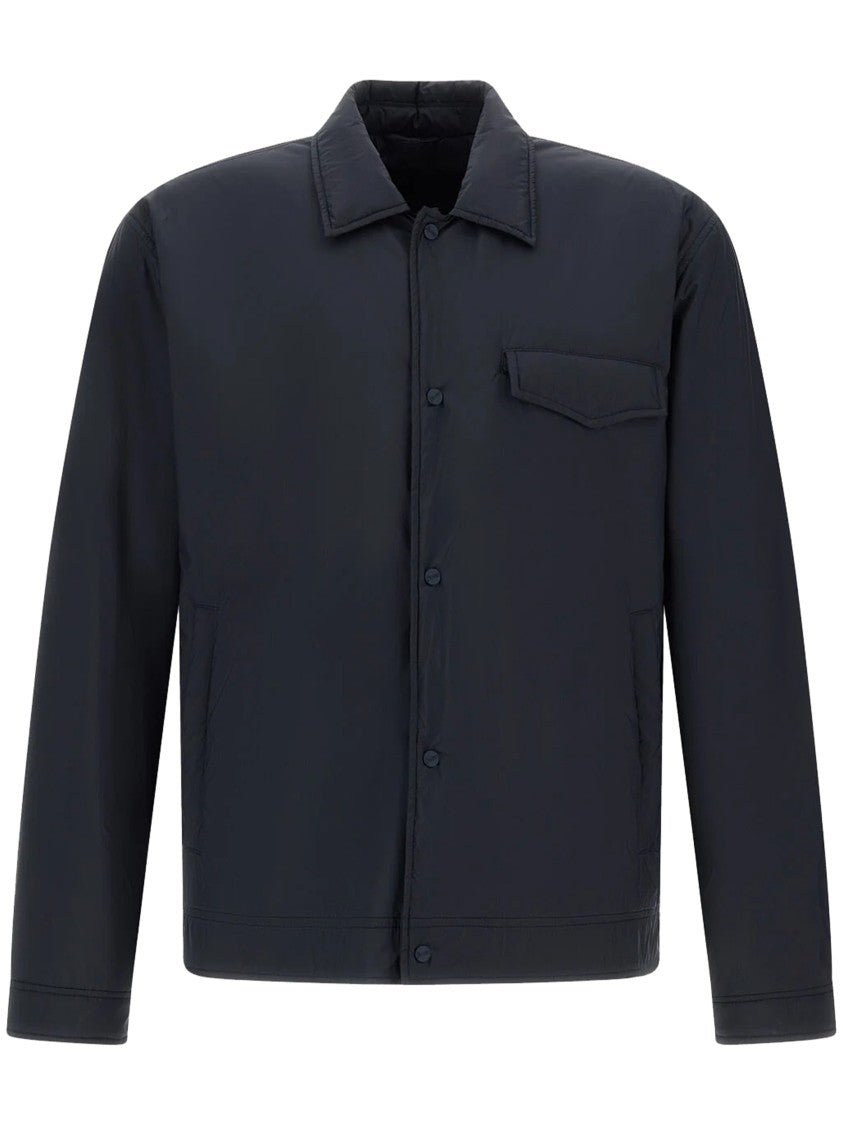 Herno Black Structured Minimalist Tailored Cotton Jacket