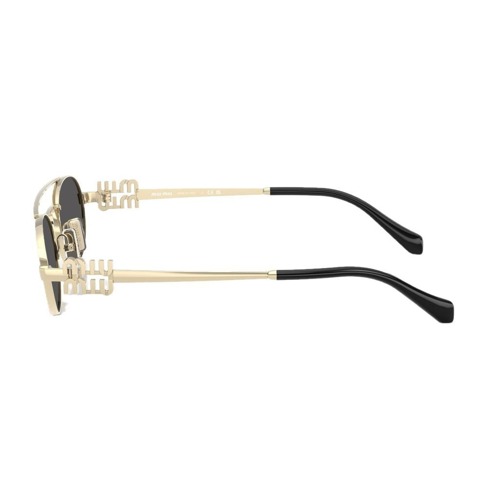 Miu Miu 0Mu 54Zs Vintage Oval Gold Metal Sunglasses