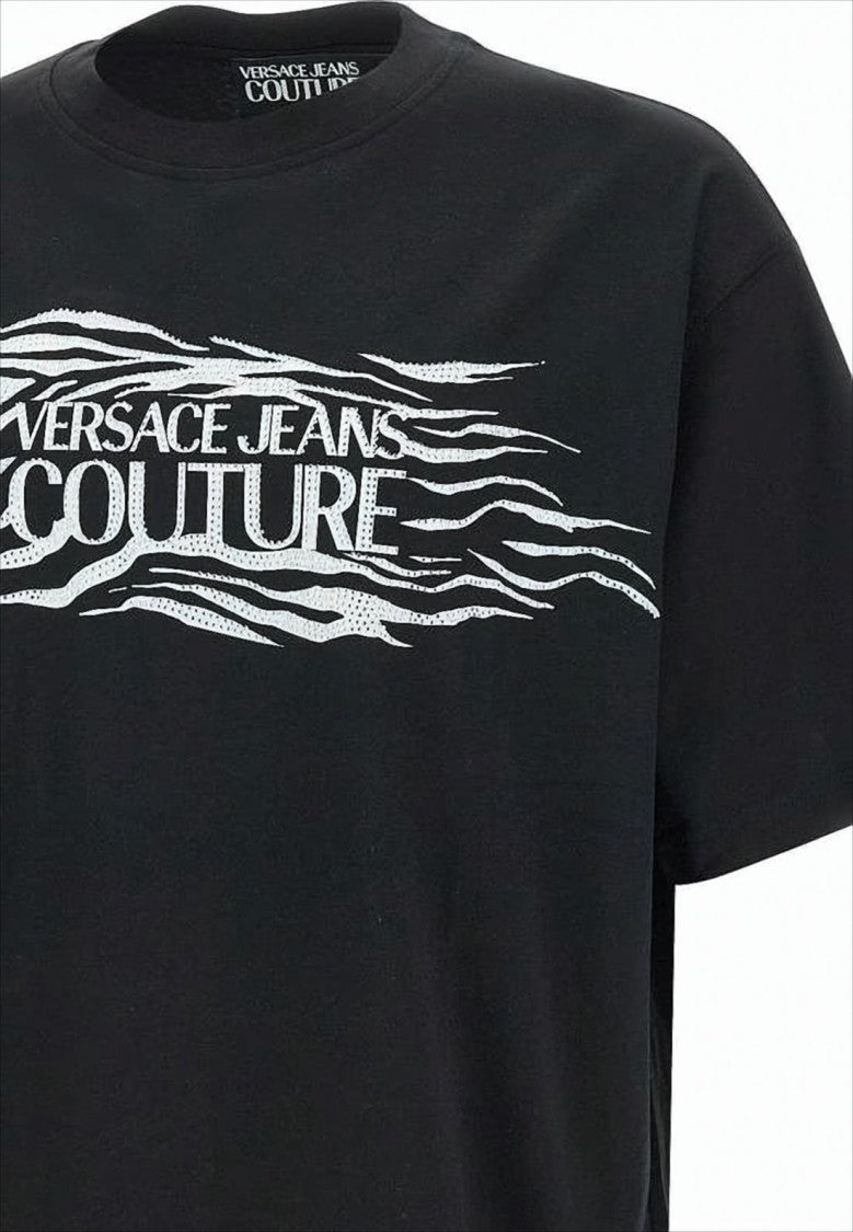 Versace Relaxed-Fit Black Graphic Print T-Shirt
