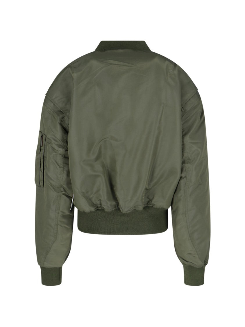 Entire Studios "Broad" Zip Bomber Jacket Green