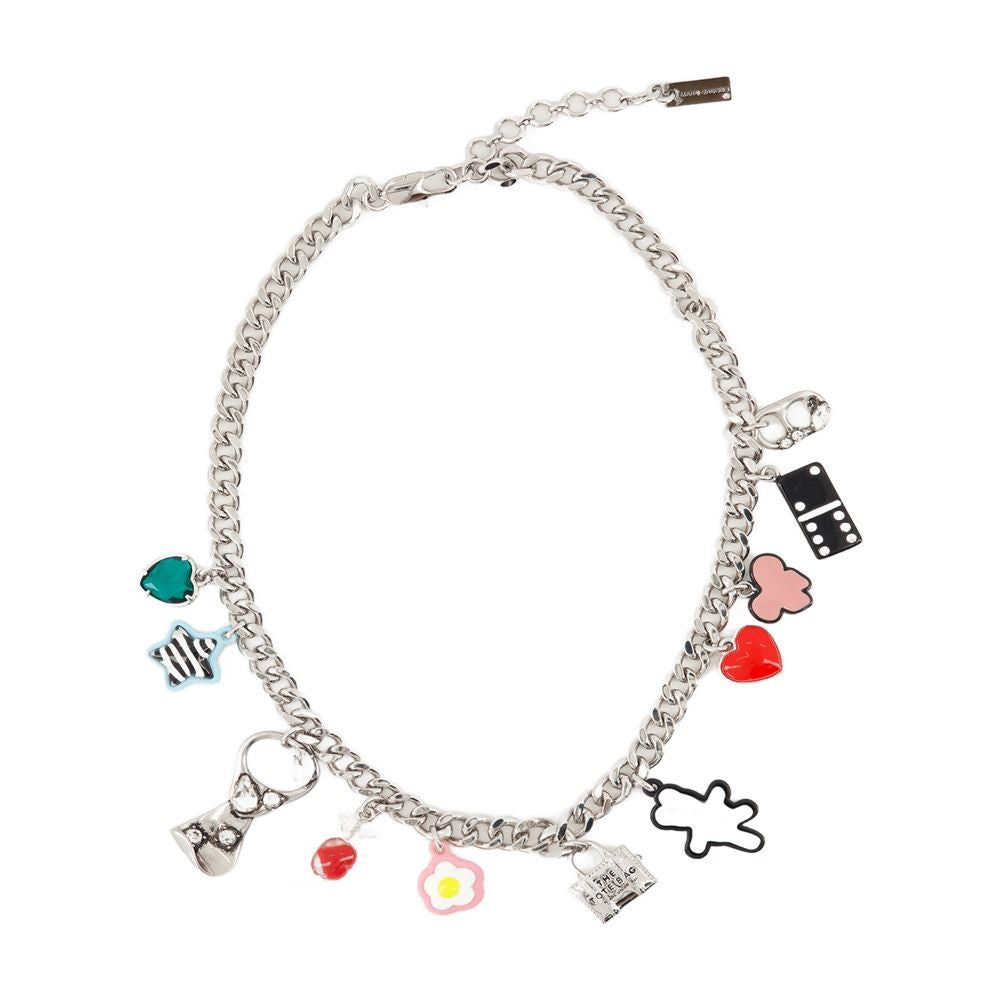 Marc Jacobs Sticker Charm Necklace - Metal - Silver