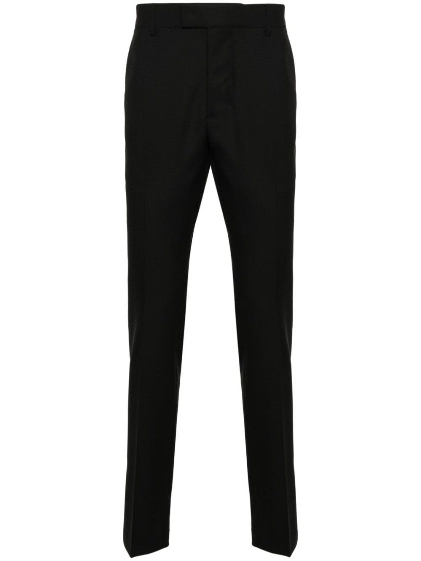 Ami Paris Pressed Crease Trousers In Virgin Wool Twill