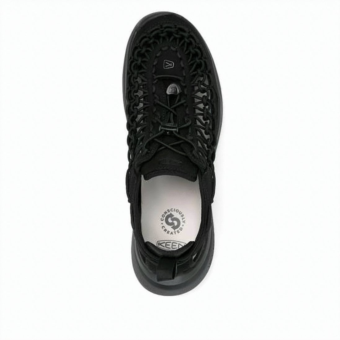 Keen Sporty Black Sneakers With Woven Upper Design