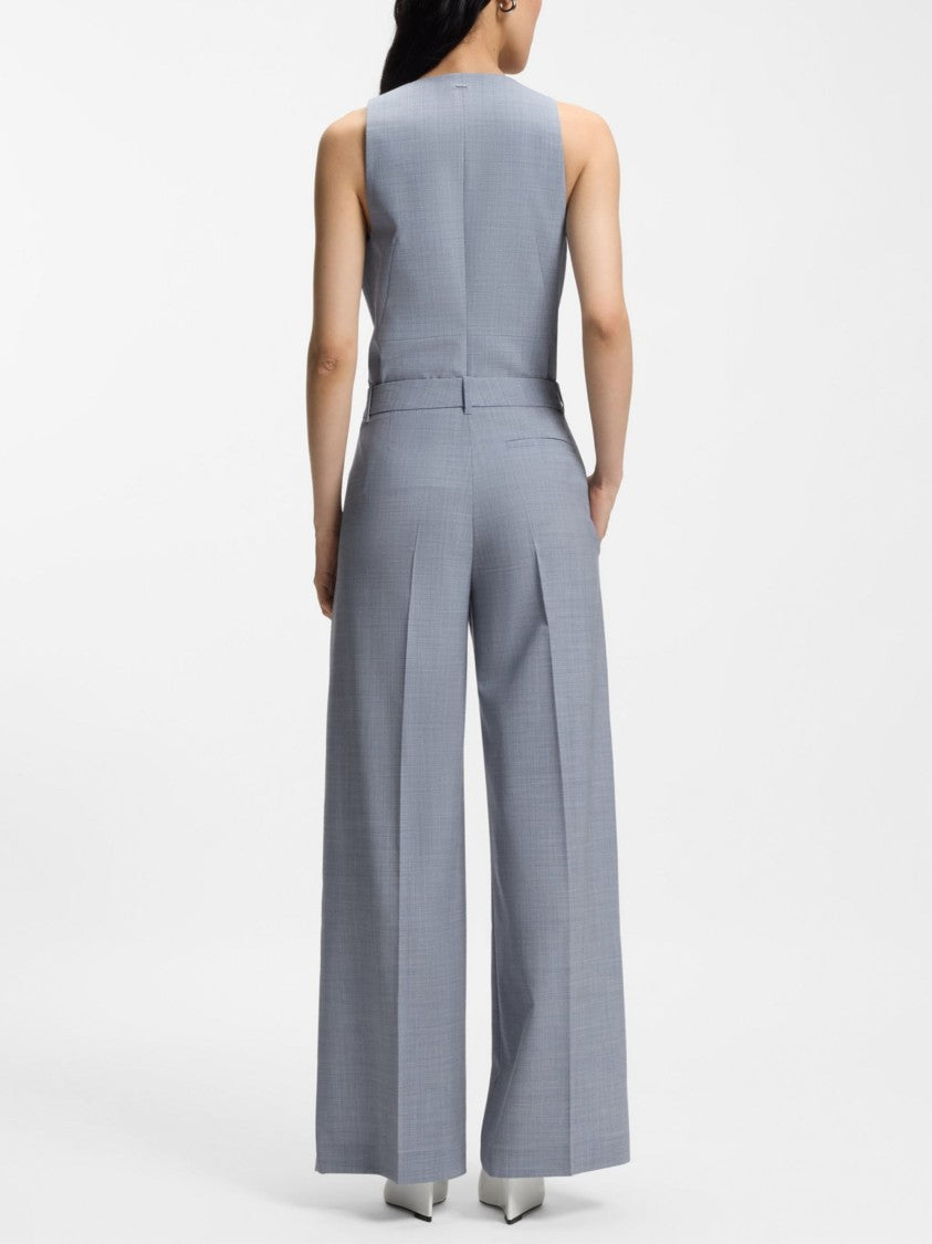 Boss Tailored Wide-Leg Textured Pants