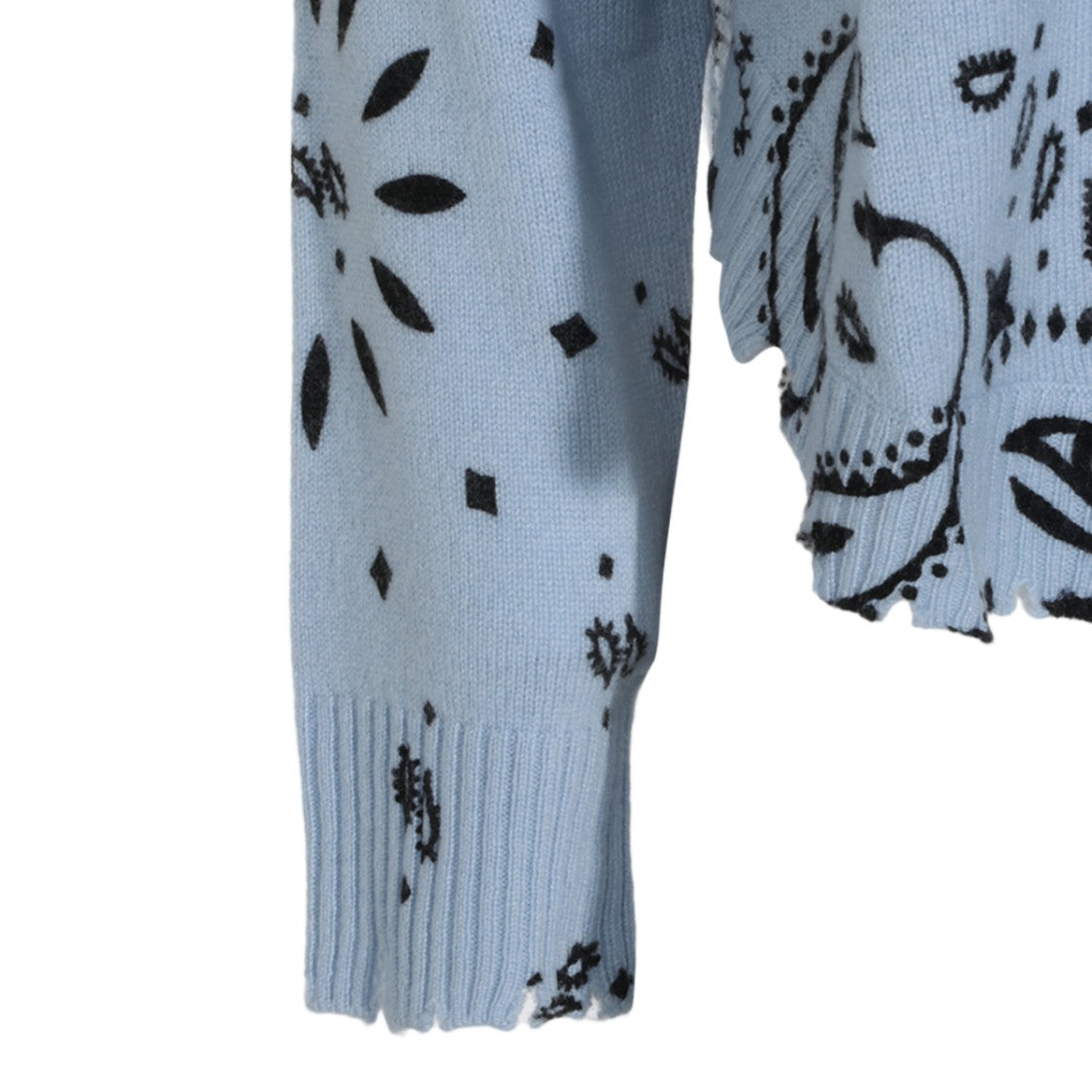 Kujiten Intricate Bandana-Print Sweater With Scalloped Edges