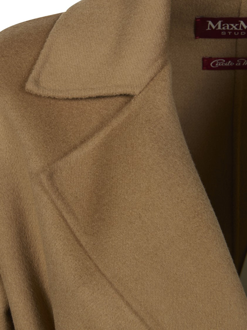 Max Mara Brown Cles Knee Length Wrap Coat