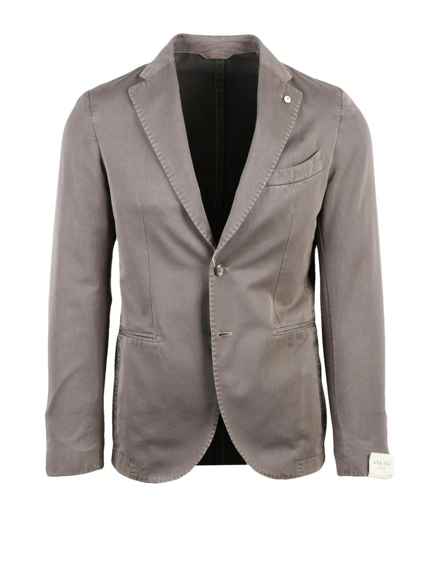 L.B.M. 1911 Taupe Cotton Polyamide Rounded Jacket