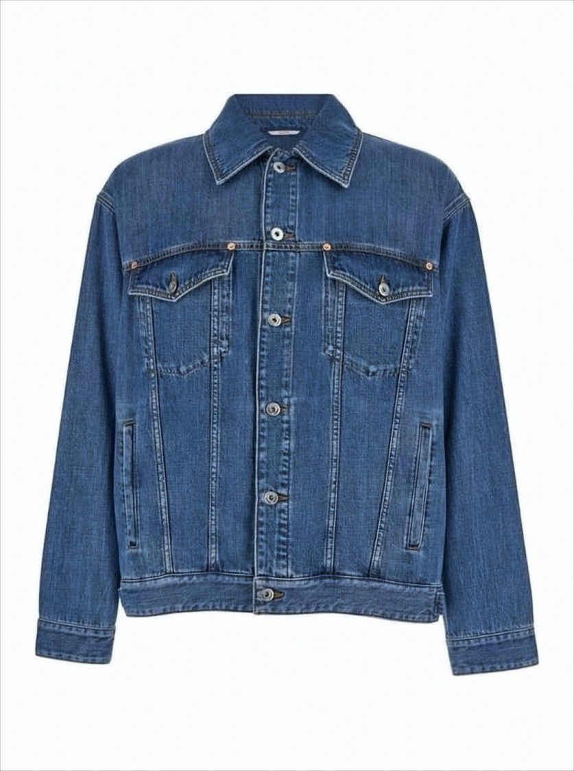 Valentino Classic Denim Jacket With Button-Up Front And Flap Pockets