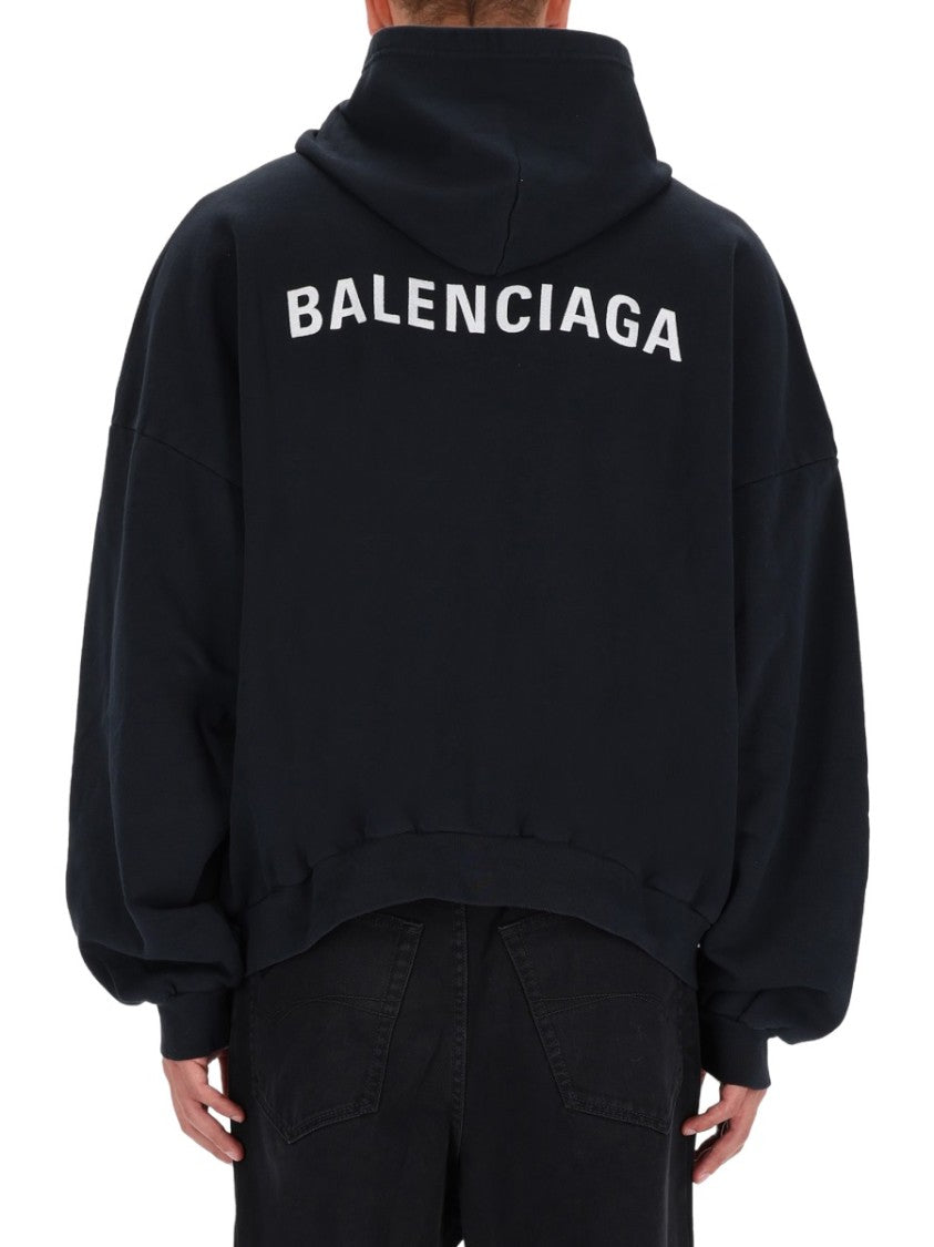 Balenciaga Oversized Hooded Cotton Sweatshirt