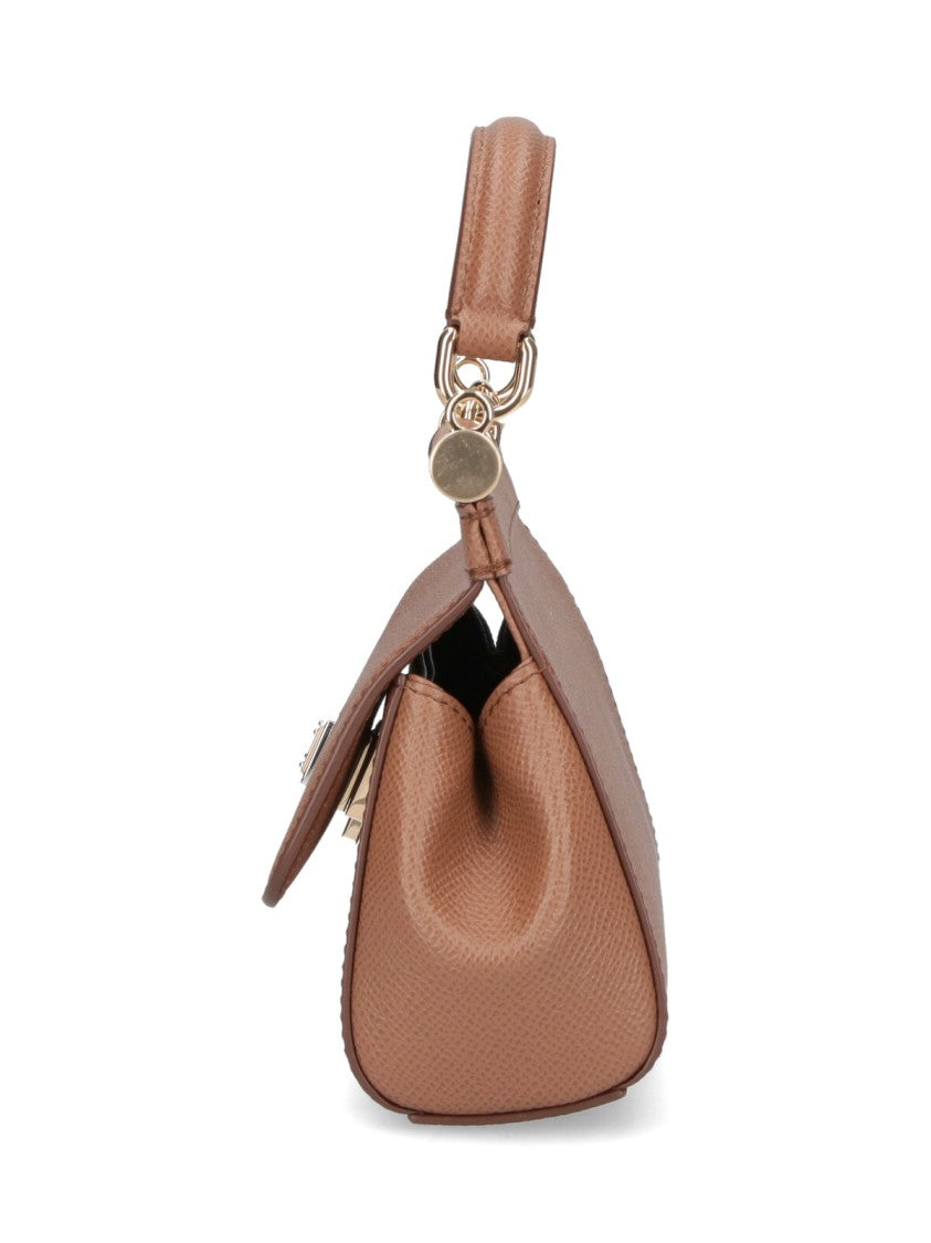 Dolce & Gabbana Structured Brown Leather Handbag With Detachable Strap