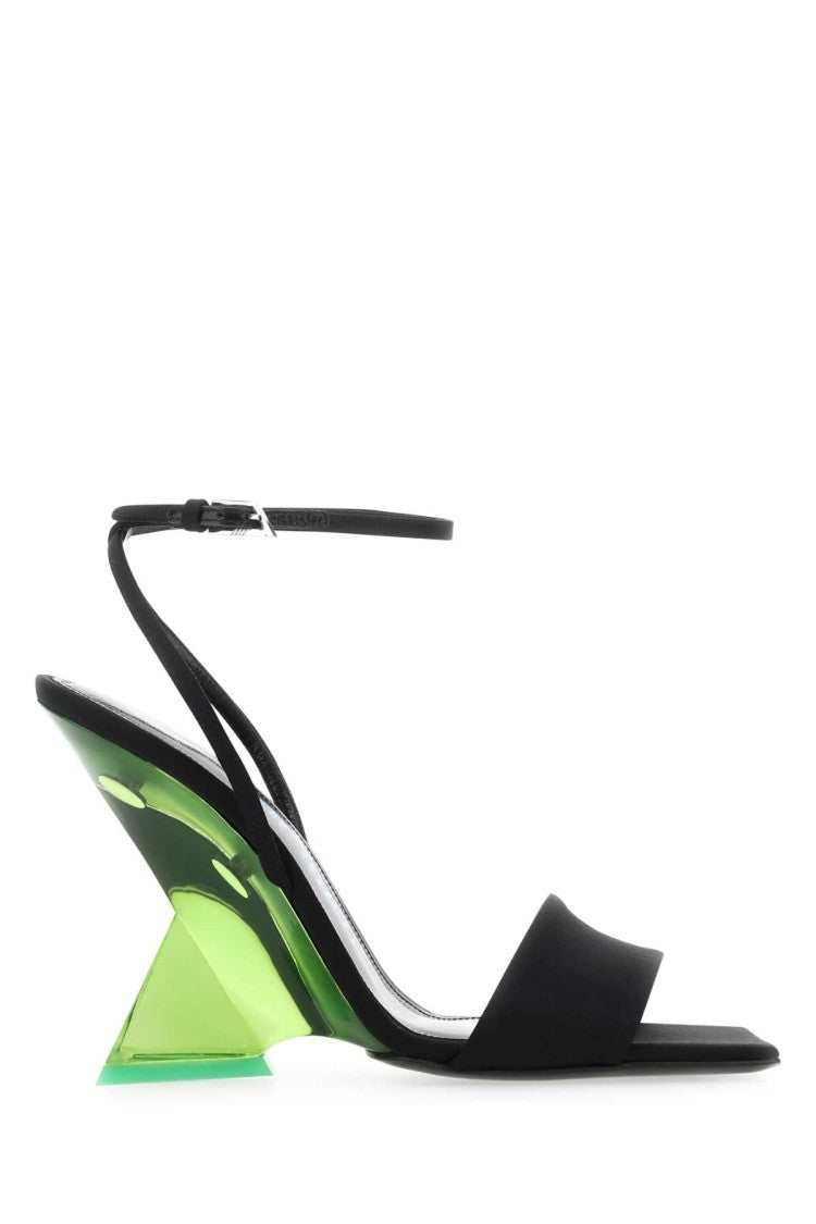 The Attico Black Satin Cheope Sandals