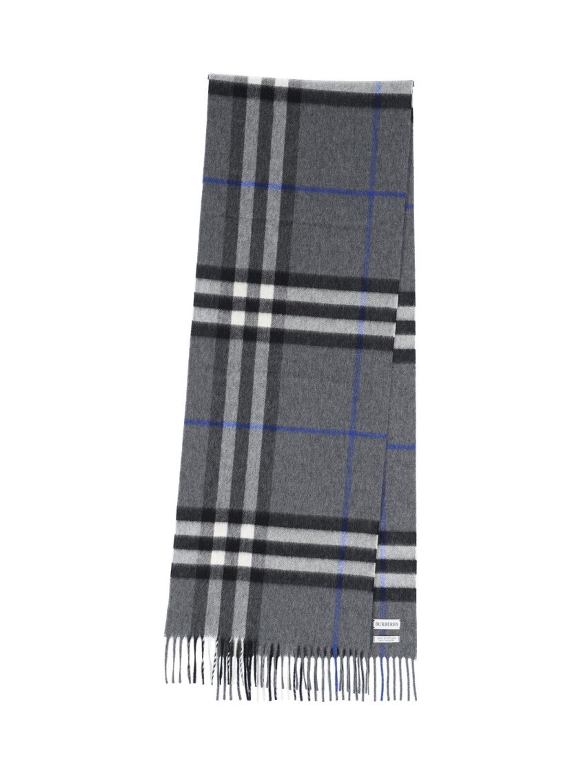 Burberry "Check" Cashmere Scarf – Grey