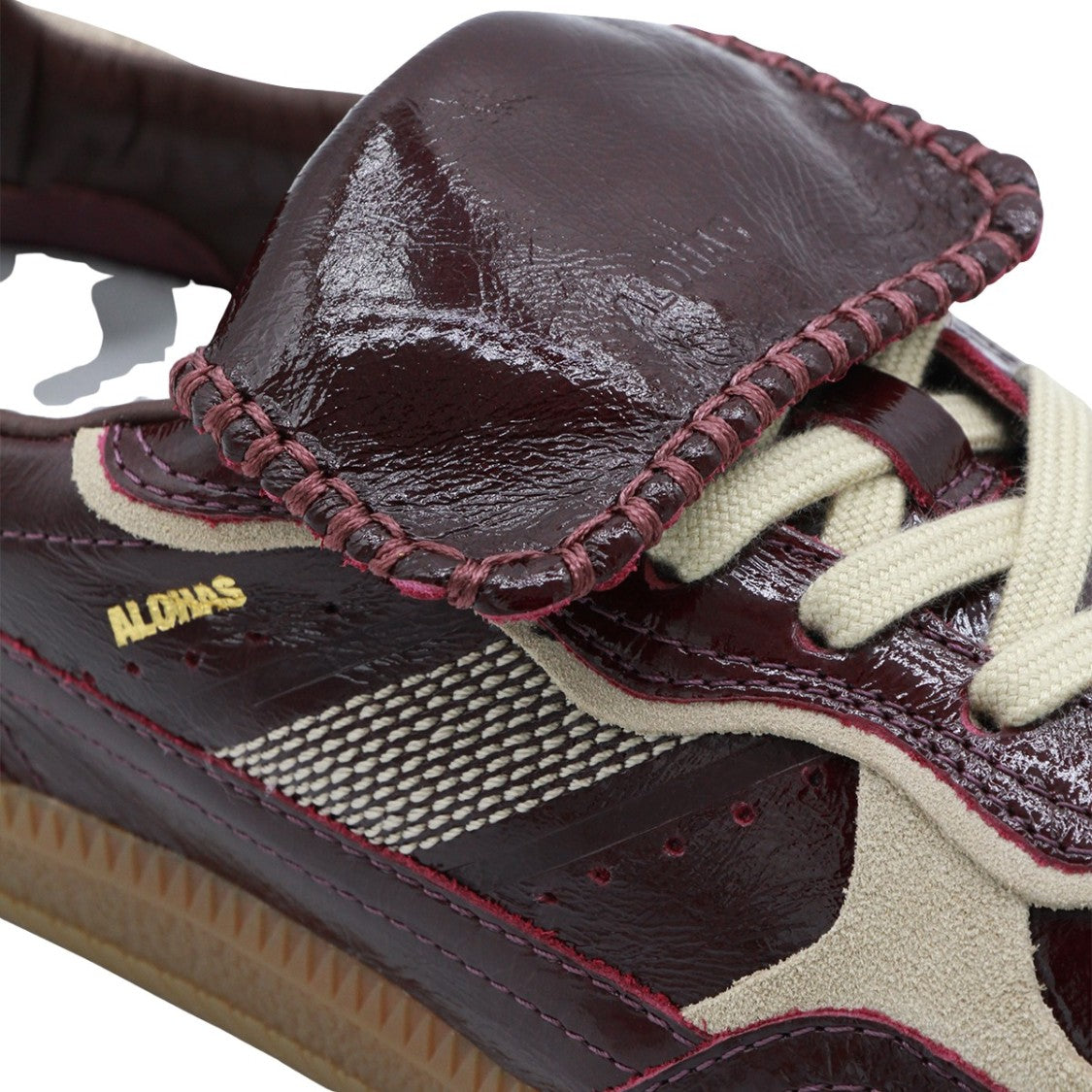 Alohas Glossy Burgundy Leather Sneakers