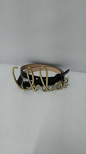 Chloé Slim Black Leather Belt