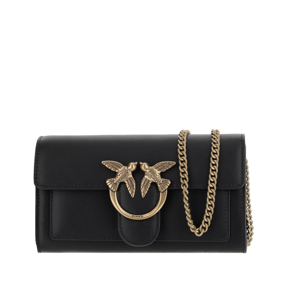 Pinko Black Love Simply Leather Shoulder Bag