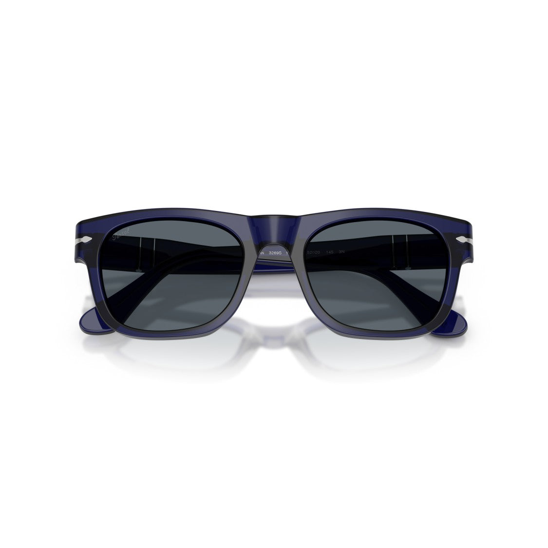Persol 0Po3269s Bold Rectangular Acetate Sunglasses With Silver Arrow Detail