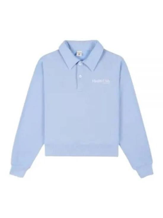 Sporty And Rich Cropped Long-Sleeve Polo Shirt With Classic Collar