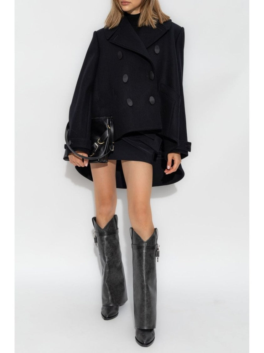 Givenchy Asymmetrical Hem Wool Coat