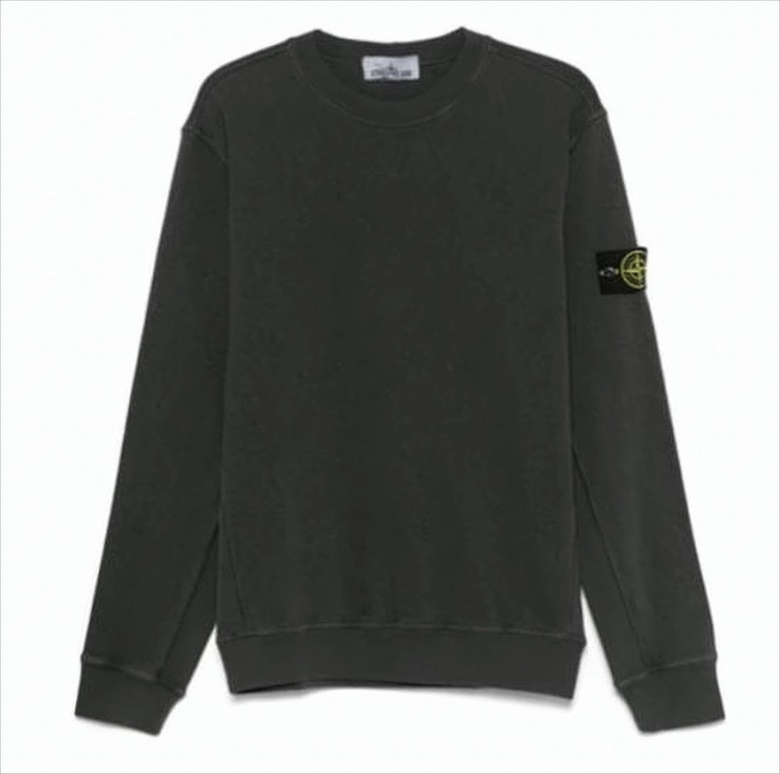 Stone Island Long-Sleeve Cotton Sweatshirt With Compass Logo Detail