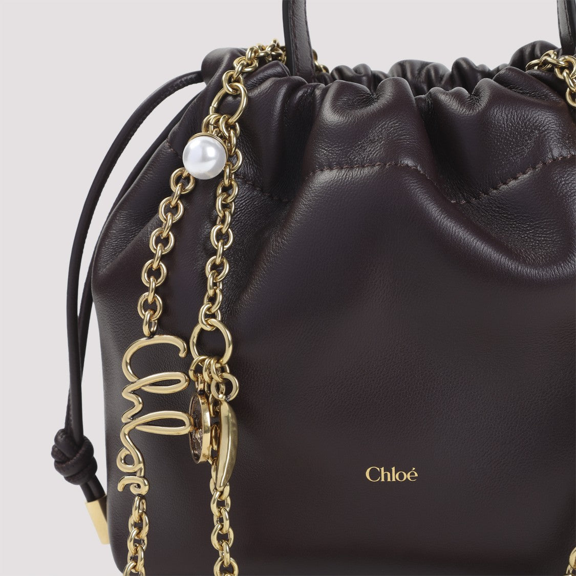 Chloé Compact Pink And Purple Leather Shoulder Bag