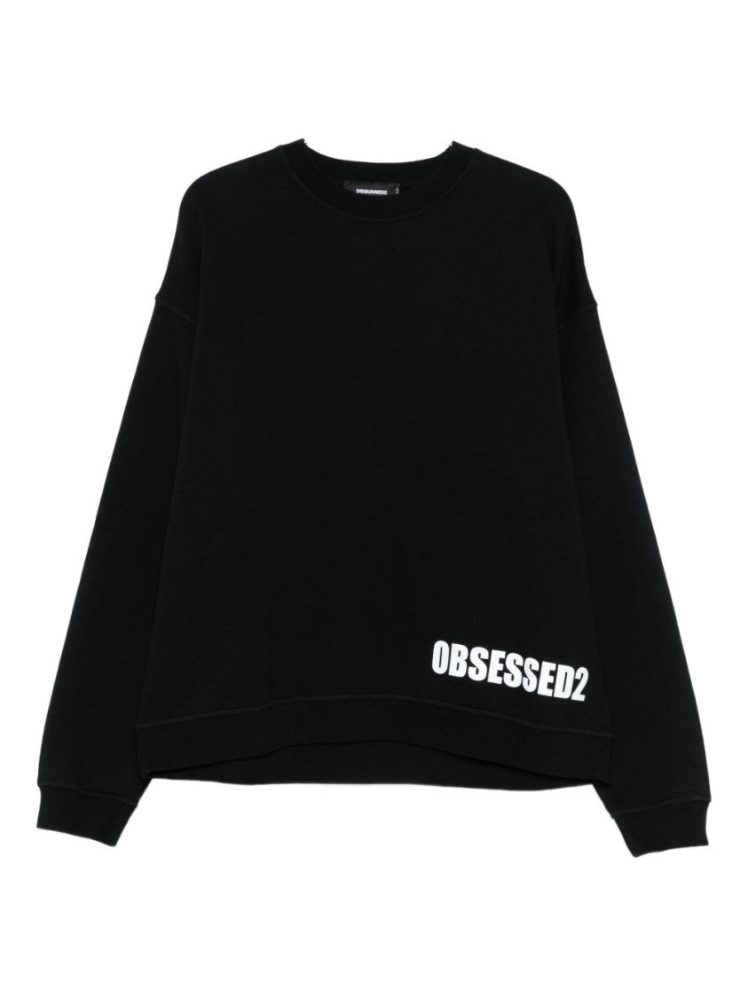 Dsquared2 Maglie Nero Sweatshirt With Bold Print