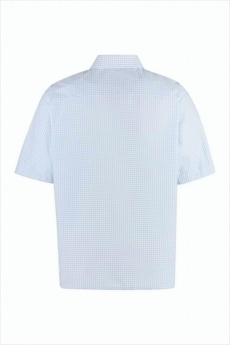 Gucci Light Blue Checkered Short-Sleeved Shirt