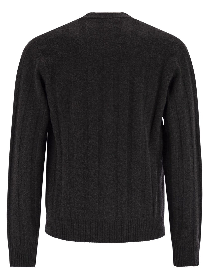 Peserico Wool And Cashmere Cardigan With V-Neck