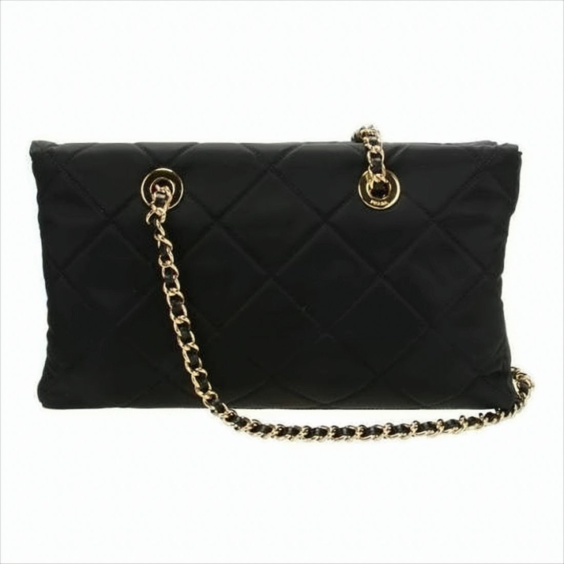 Prada Quilted Black Recycled Polyamide Shoulder Bag With Chain Strap