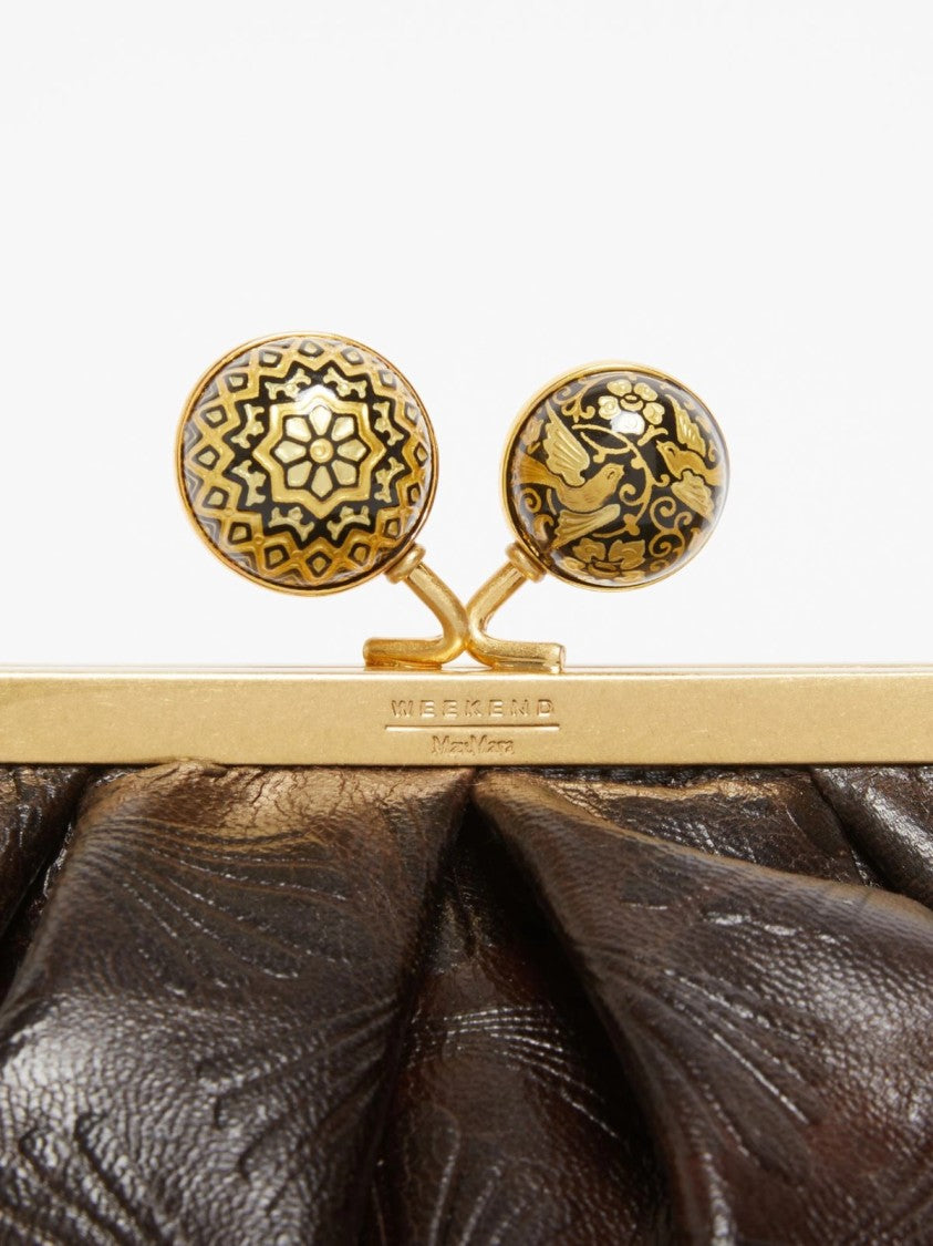 Max Mara Spanish Heritage Clutch Bag With Gathered Texture
