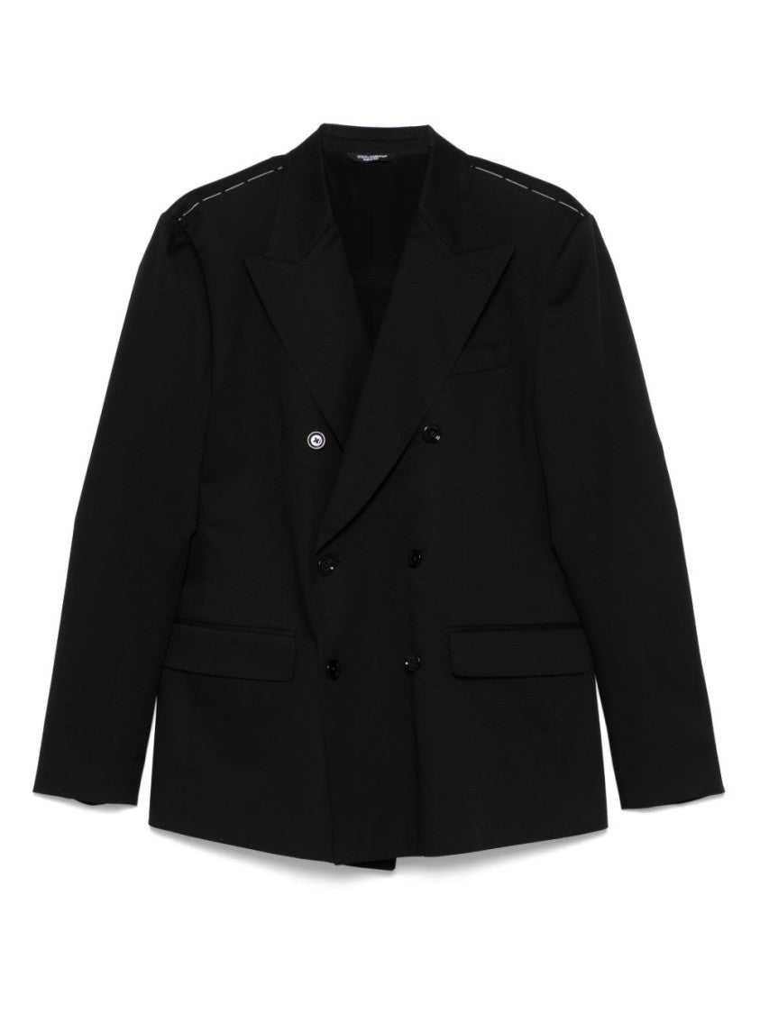 Dolce & Gabbana Double-Breasted Black Jacket With Refined Details