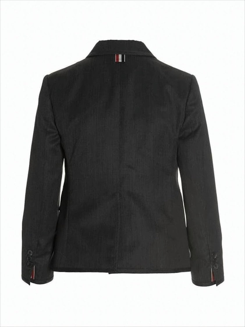 Thom Browne Tailored Grey Wool Jacket With Notched Lapels And Elegant Lining