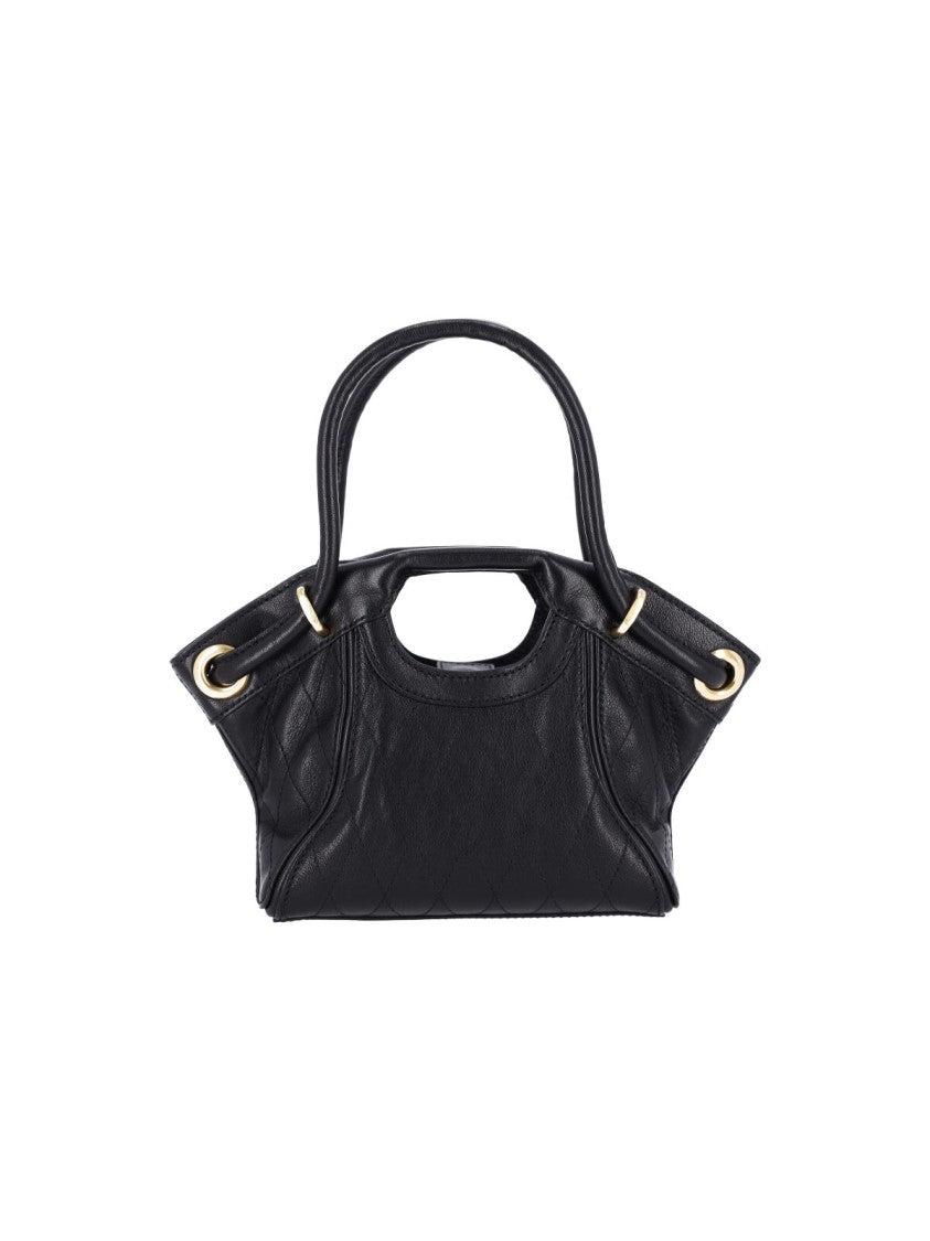 Balmain Black Lambskin Small Tote Bag