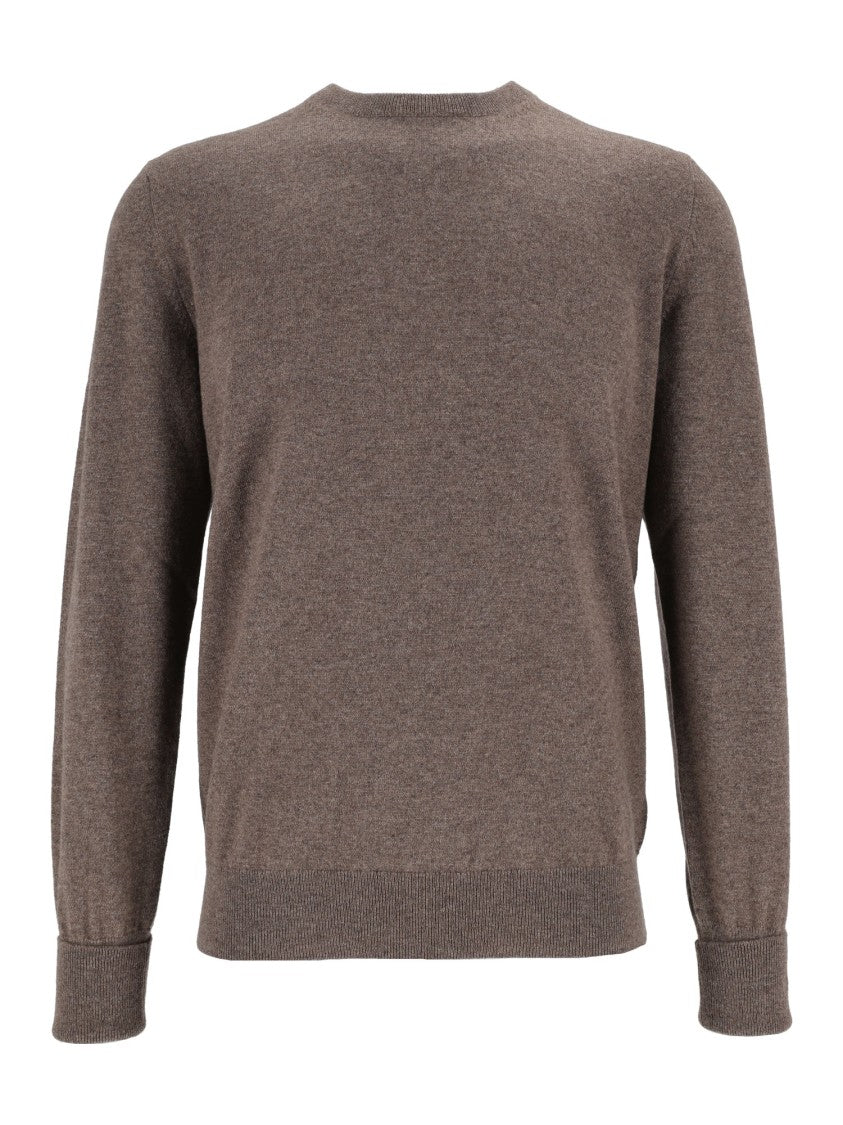 Ballantyne Round Neck Ribbed Cuffs Cashmere Sweater