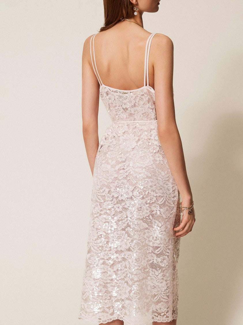 Twin-Set Long Midi Dress With Slip
