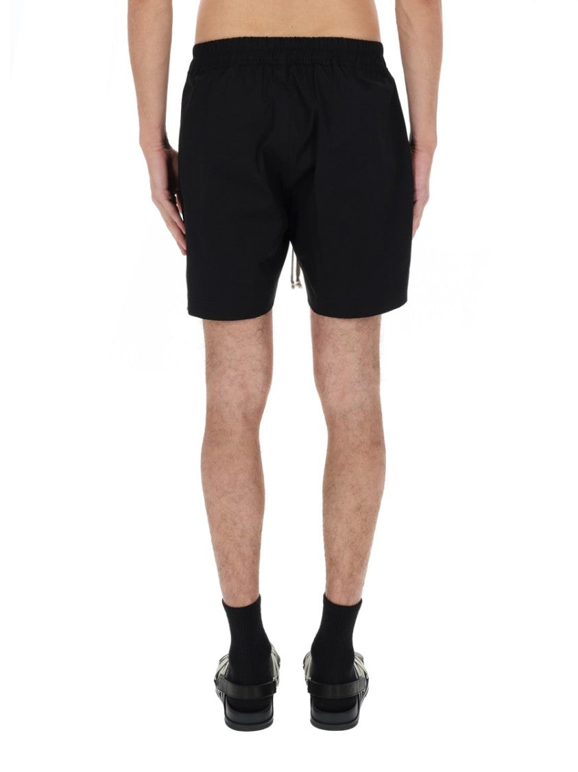 Rick Owens Neutrals Elongated Drawstrings Cotton Shorts