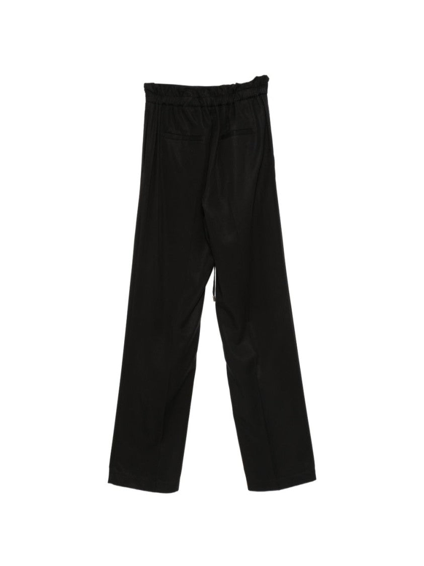Liu Jo Black Drawstring Relaxed Straight-Leg Pants