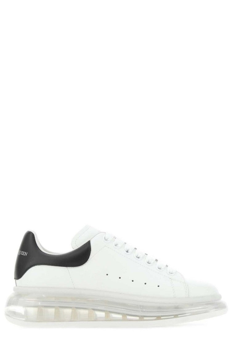 Alexander Mcqueen White Leather Sneakers With Transparent Sole