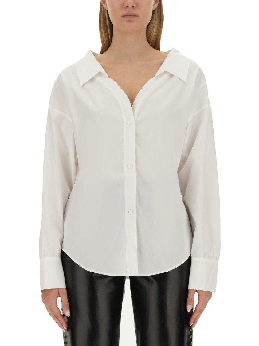 Moschino V-Neck Shirt With Curved Hem