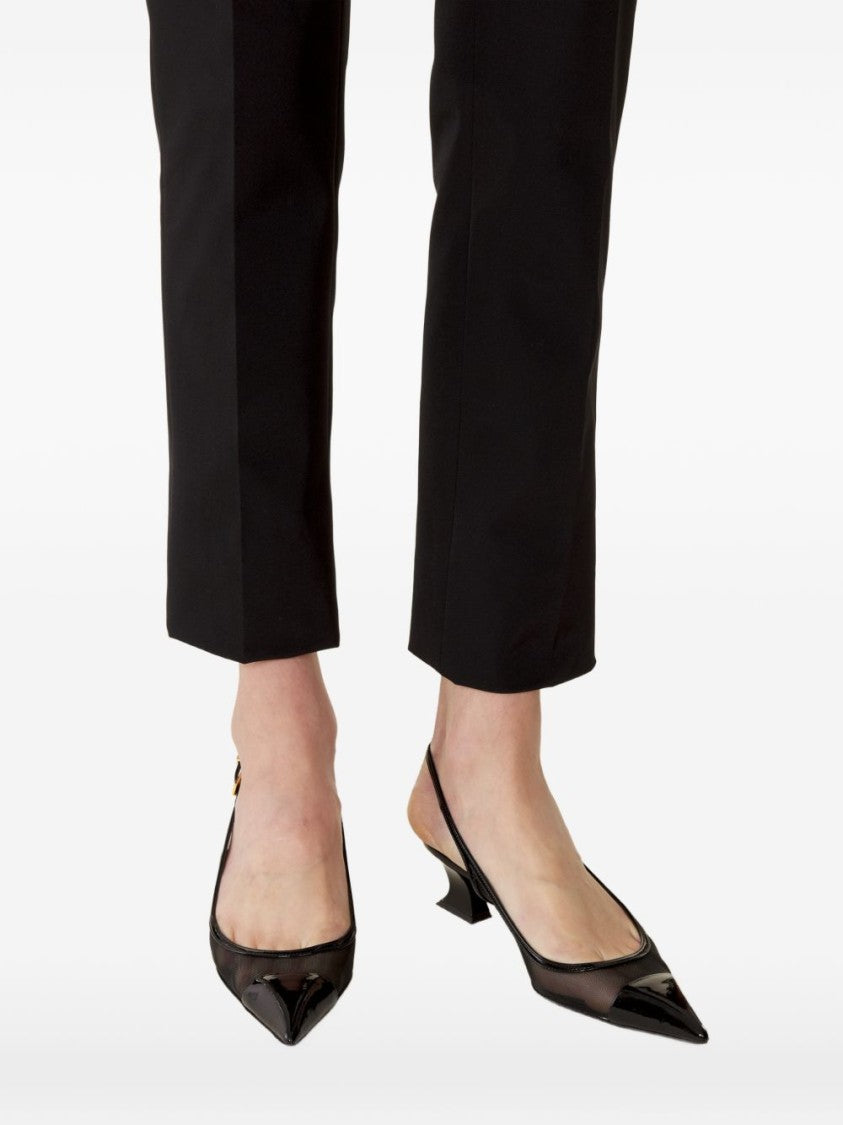 Lanvin Silk And Nylon Blend Strappy Slingback