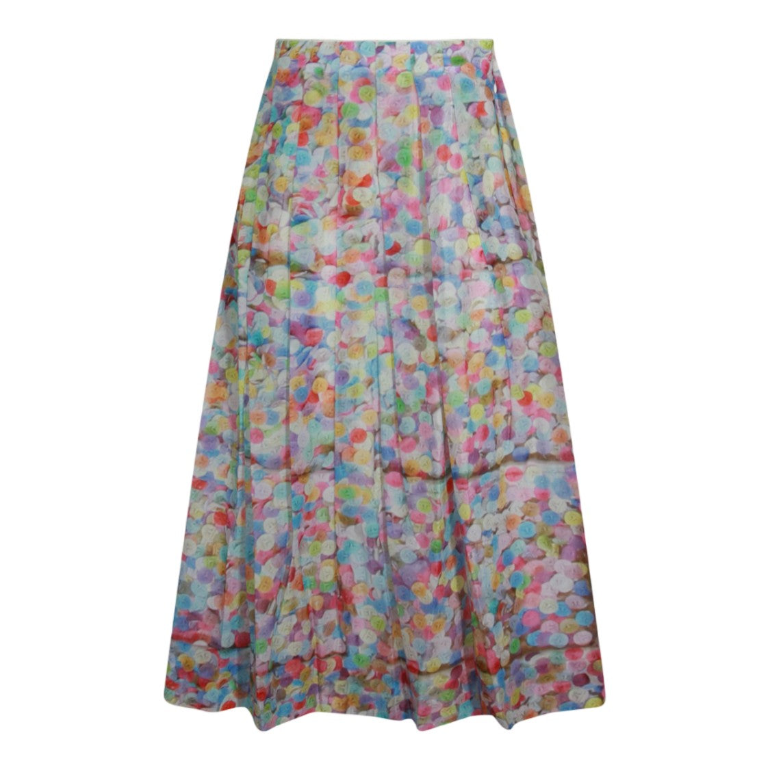 Talking Walls Flowing A-Line Skirt With Multicolored Abstract Pattern
