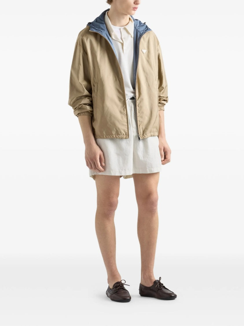 Prada Reversible Beige/Blue Sporty Zip Jacket